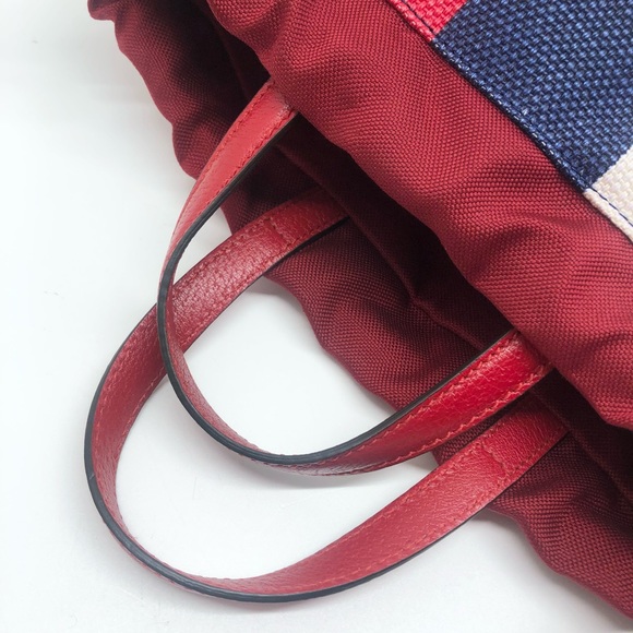 Gucci New Drawstring Logo Stripes Signature Backpack/ Tote - Picture 9 of 12